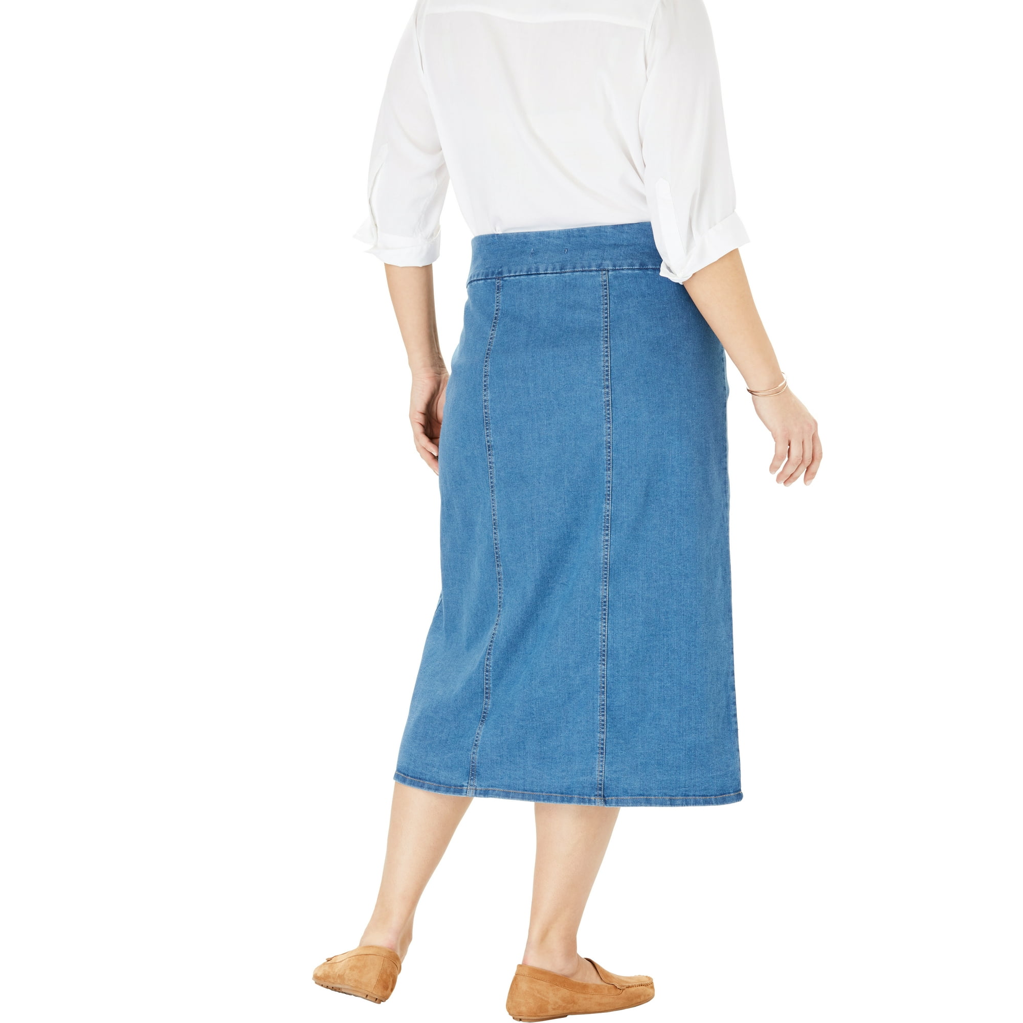 Woman Within - Woman Within Women's Plus Size Smooth Waist A-Line Denim  Skirt - Walmart.com - Walmart.com