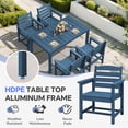 thumbnail image 5 of SERWALL 9-Piece Outdoor Dining Set with Expandable Patio Dining Table and 8 Chairs, 60–83 Inch All-Weather HDPE Patio Furniture Sets for Backyard, Garden, Deck, Poolside - Blue, 5 of 7