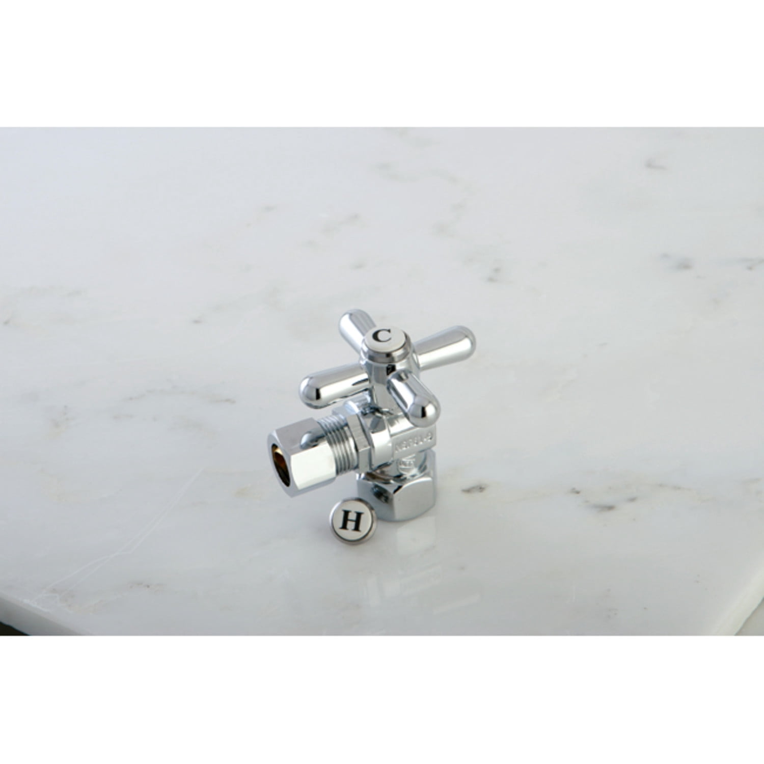 Kingston Brass CC44401X 1/2" FIP x 1/2" OD Comp Angle Stop Valve, Polished Chrome