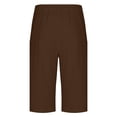 thumbnail image 6 of Mens Linen Shorts Drawstring Waist Breathable Beach Shorts Elastic Waist Summer Shorts Lightweight Solid Color Casual Vacation Lounge Wear, 6 of 6