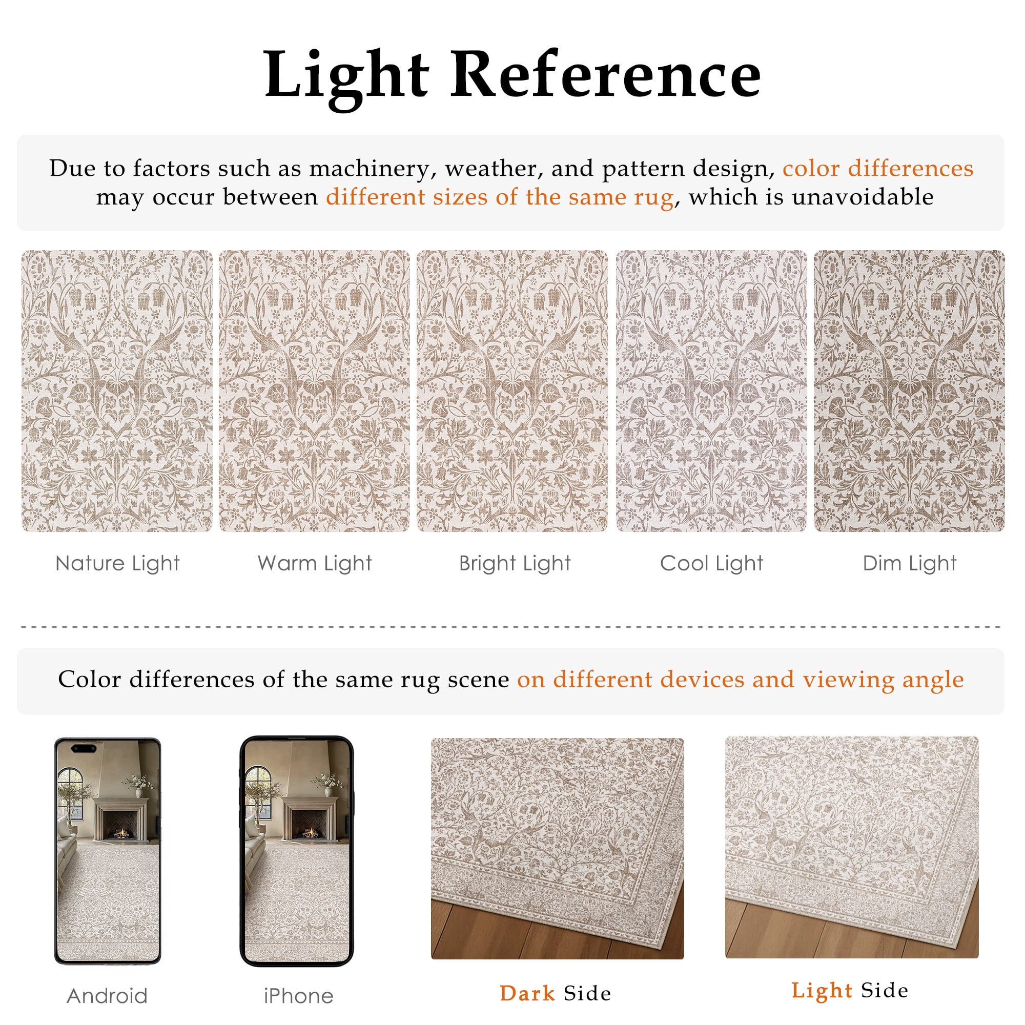 BERTHMEER 2'x8' Runner Rugs for Hallway Kitchen Entryway Bedroom Bathroom Entrance Oriental Vintage Farmhouse Machine Washable Non-slip Traditional Distressed Runner Rugs, Light Brown