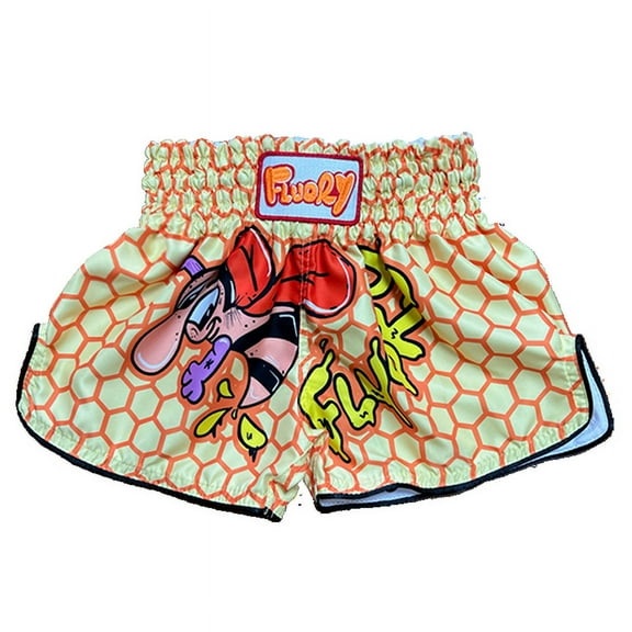 FLUORY Kids Muay Thai Shorts Boxing Shorts Cute Thinds Print Free Combat Mixed Martial Arts Boxing Training Match Pants