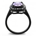 thumbnail image 5 of Black Womens Ring Anillo Para Mujer Stainless Steel Ring with AAA CZ in Amethyst, 5 of 5