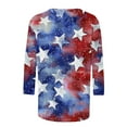 thumbnail image 5 of Cavosen Patriotic Tops for Women Petite Independence Day 3/4 Sleeve Crew Neck T Shirts USA Flag Graphic Tops Lady S 4th of July Casual T Shirts Red White and Blue Tunic Tees 2025 Patriotic Blouses, 5 of 5