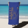 thumbnail image 1 of Navy Blue Sunshine Custom Name Beach Towel, 1 of 3