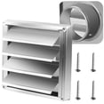 thumbnail image 1 of Couvercle de Ventilation de Sécheuse 4 Pouces – Grille Extérieure en Acier Inoxydable avec Rabats Mobiles – s'Adapte Uniquement aux Conduits Métalliques pour Systèmes de CVC et Sécheuse, 1 of 5