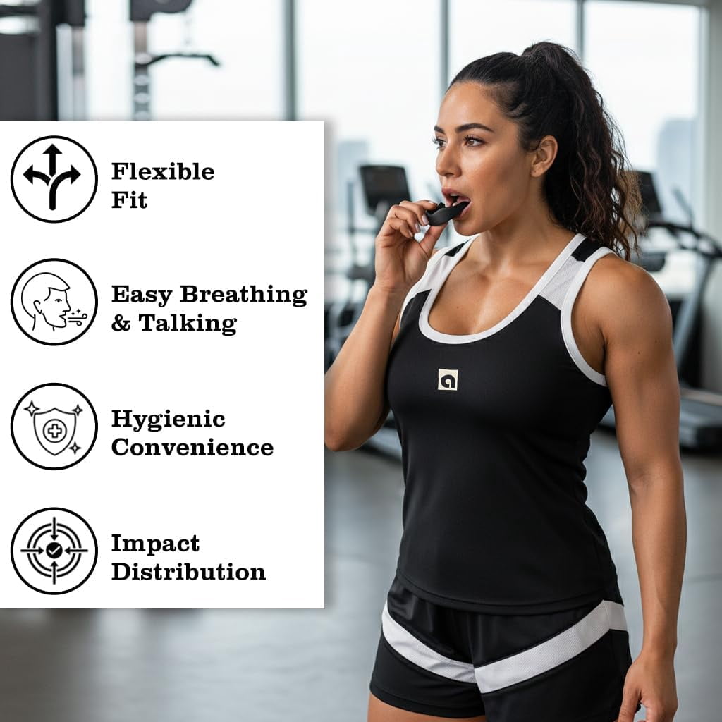 Breathable Boil Bite Mouth Guards, Super Tough MMA Mouthpiece for Boxing, Wrestling Mouthguard - Combat Sports Mouthpiece in Black, Pack of 100