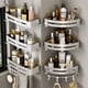 thumbnail image 2 of Estante de baño sin taladro, estante de esquina de ducha, botella de champú montada en la pared, estante de almacenamiento de inodoro, accesorios de cocina de baño de aluminio, 2 of 4