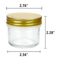 thumbnail image 2 of Encheng 4 oz Clear Glass Jars With Lids(Golden),Small Spice Jars For Herb,Jelly,Jams,Wide Mouth Mason Jars Canning Jars For Kitchen Storage 20 Pack, 2 of 5