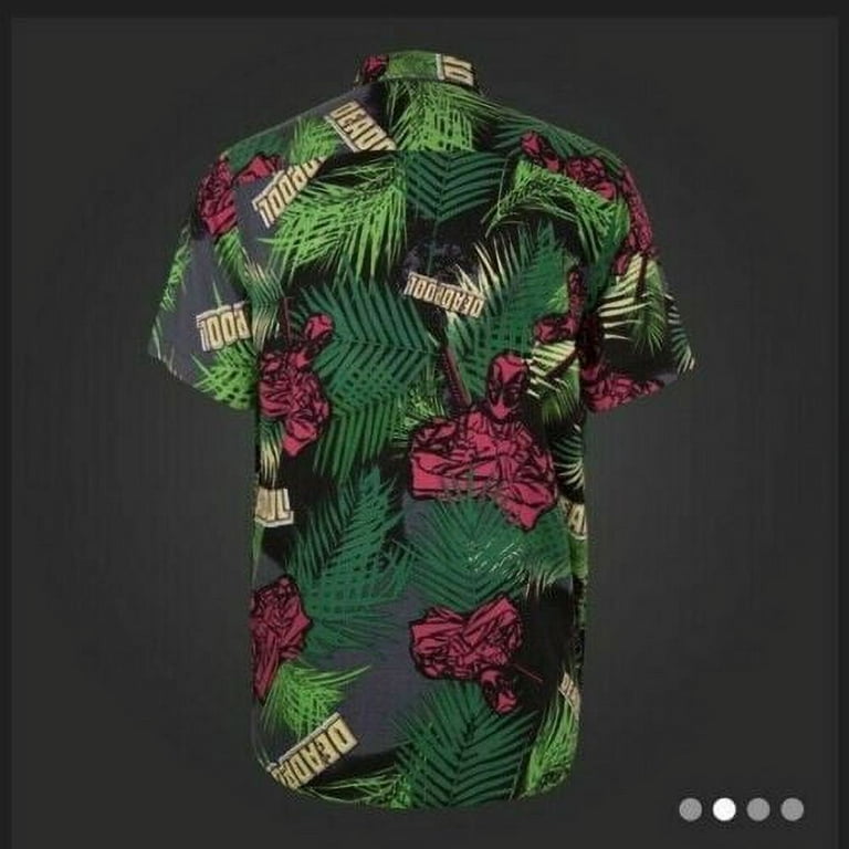 Marvel Deadpool Tropical Aloha Hawaiian Shirt Men Size Small Marvel Deadpool Tropical Aloha Hawaiian Shirt Men Size Small