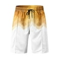 thumbnail image 4 of Mens Vacation Outfits Pants Drop Shoulder Printing Short Sleeve Polo and Athletic Shorts Oversized Summer Casual Walking Sets,Yellow,M, 4 of 5