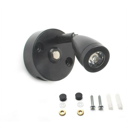 Rotating Reading Light Warm White Car Rotating Wall Light Touch Dimming RV Light Charging Port Boat Yacht RV(Black)