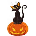 thumbnail image 2 of Halloween Cat Pumpkin Wall Decal Mural by Wallmonkeys Vinyl Peel and Stick Graphic for Girls (36 in H x 21 in W), 2 of 4