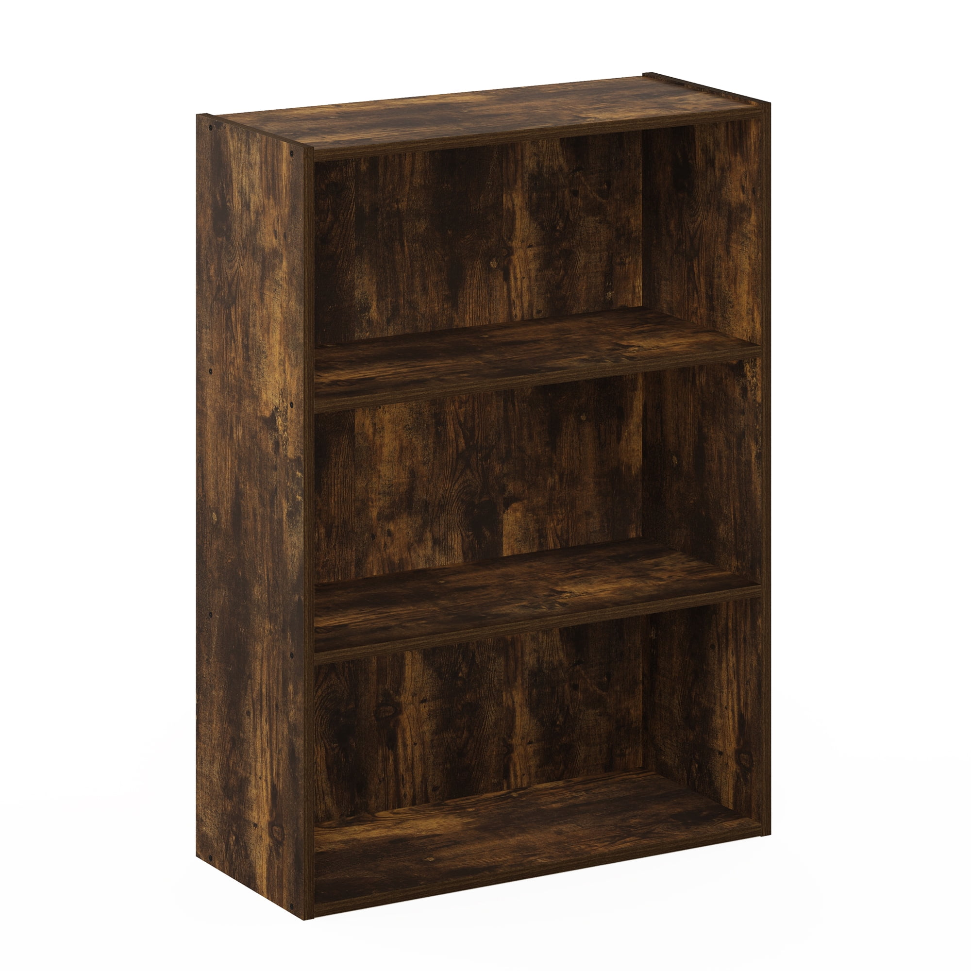 Furinno PASIR Book Shelf, 3-Tier Bookshelf, Storage Shelves Bookcase, 9.7 x 23.7 x 31.5, for Living Room, Bedroom, Home Office, Amber Oak