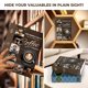 thumbnail image 2 of KOFAIR Book Safe Lock Box con bolsa ign&iacute;fuga (caf&eacute;), 2 of 6