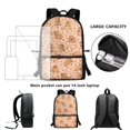 thumbnail image 6 of Uourmeti Portable 17 Inch Backpack for Travel School, Stylish Smooth Double Zipper Adjustable Shoulder Straps School Backpack, Cartoon Capybara & Heart Pattern, 6 of 6