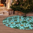 thumbnail image 6 of Lsque Pineapple Sea Turtle Print Christmas Tree Skirt, Tree Skirt with Ties or Velcro, Perfect for Holiday Decorations, Halloween, and New Year-48", 6 of 7