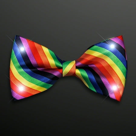 - Rainbow Stripes Bow Tie with White LED Lights by, Blinkee Fun! By blinkee