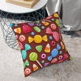 thumbnail image 6 of Square Throw Pillow Covers with Core, Multiple Candy Cartoon Prints Pillows for Sofa Beds, 16"x16", 6 of 9
