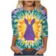thumbnail image 1 of Camisetas de Pascua para las Mujeres Impresión de la Moda Suelta Casual Cuello Redondo Tres Cuartos de Manga Suéter, 1 of 5