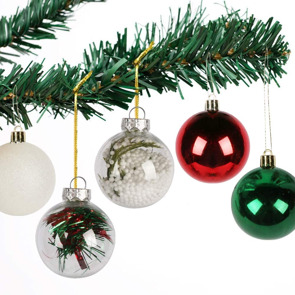 30ps Christmas Ball Ornaments Glitter Shatterproof XMAS Tree Ball