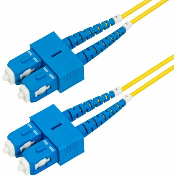 StarTech 1m 3.3ft SC to SC UPC OS2 Single Mode Duplex Fiber Optic Cable 9/125 40G/100G Low Insertion Loss LSZH Jumper Cord