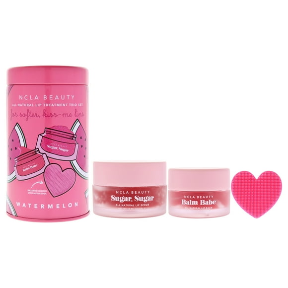 Set de cuidado labial NCLA, exfoliante y bálsamo labial con azúcar y sandía, 3 unidades
