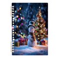 thumbnail image 2 of Wirebound Notebook Hardcover Spiral Notebooks Snowman Next To Christmas Tree, 60 Pages, 80 GSM, 5.7 x 8.3in, 2 of 7