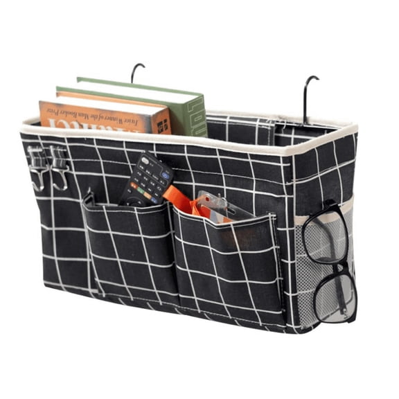 Bedside Caddy/Bedside Storage Bag Hanging Organizer for Bunk and Hospital Beds,Dorm Rooms Bed Rails,Can be Placed Glasses,Books,Mobile Phones,Keys