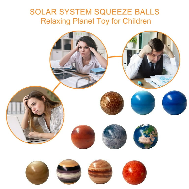 2x Discovery Squishy Planet Balls 7cm Squeezy Stress Relief Toys