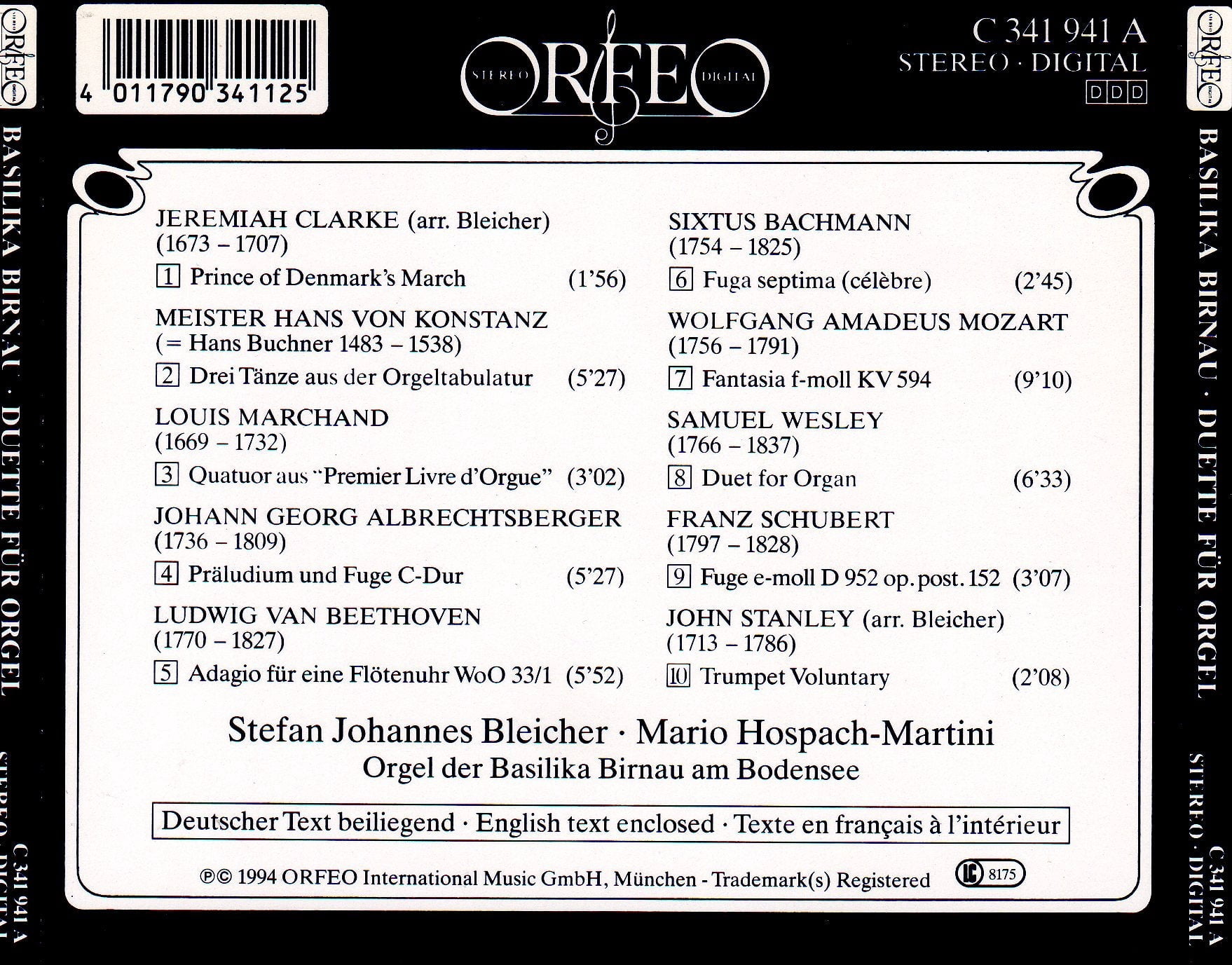 Clarke / Konstanz / Bleicher / Hospach-Martini - Duette Fur Orgel - Music & Performance - CD