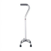 Carex Aluminium Walking Cane with Small Quad Base for All Occasions, Silver, 250 lb