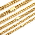 thumbnail image 3 of Hip Hop Stainless Steel Cuban Link Chain Necklace For Men Women Cuban Bracelet Jewelry Custom Logo On Front Back, 3 of 7
