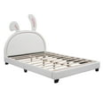 thumbnail image 3 of Tensun Kids' Full Size Bed with Bunny Design, Adorable Rabbit-Shaped Frame, Slat Supports, Headboard, White, 3 of 5