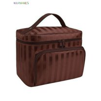 BadPiggies Women's Travel Cosmetic Bags Makeup Case with Mirror Toiletry Handbag Pouch Organizer (Coffee)