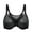 Black, variant on Women's Posture Front Closure Bras Sheer Mesh Plus Size Underwire Unlined Bra