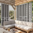 thumbnail image 2 of Lapalife Outdoor Curtains for Patio Waterproof W71xL84, Blackout Weighted Outside Curtains Weatherproof UV Resistant Privacy for Porch, Pergola, Light Gray, 1 Panel, 2 of 8