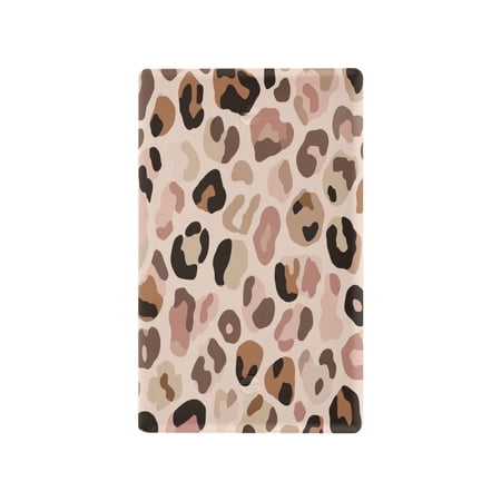 Natural Tone Leopard Print Decorative Wall Plate, Flame Retardant PC Plastic Light Switch & Outlet Cover with Mounting Screws Fits Blank Unused Outlet