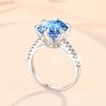 thumbnail image 3 of 5ct Blue/Green/Yellow Moissanite Rings for Women Round Cut D Color VVS1 Engagement Diamond Rings 6-Prong Moissanite Wedding Rings for Women with Certificate, 3 of 7