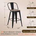 thumbnail image 2 of Aklaus Swivel Metal Bar Stools 26 inch Swivel Counter Height Barstools Set of 2 Modern Farmhouse Bar Chairs with High Backs and Large Wooden Seat for Kitchen Island Dining Room Matte Black, 2 of 9