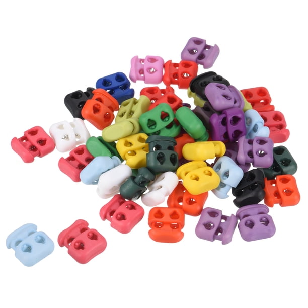 Juego de bloqueos de cordón ovalados multicolores, tapón de resorte para bolsas de cordón y agujetas, paquete de 50