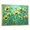 thumbnail image 2 of Designart "Elegance Of Emerald Poppies" Poppies Floater Framed Canvas Art Print, 2 of 5