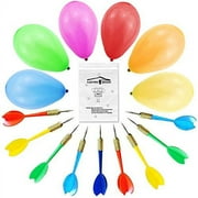 LovesTown Carnival Games Darts Balloons, 500PCS Circus Decorations Christmas Balloons Water Balloons with 10PCS Darts for Carnival Party Supplies