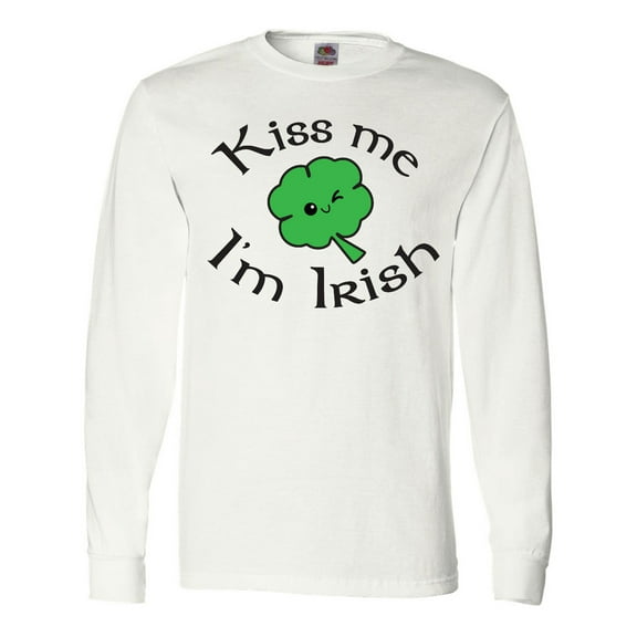 Inktastic Kiss Me I'm Irish Long Sleeve T-Shirt