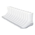 thumbnail image 3 of Crew Socks Pack, 12 Pairs, Double Tough Moisture-Wicking Boys' Socks, White, 3 of 8