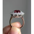 thumbnail image 2 of Fine Creation 3.50 Ct Cushion Cut Red Ruby And Diamond Engagement Ring 14K White Gold - 9, 2 of 5