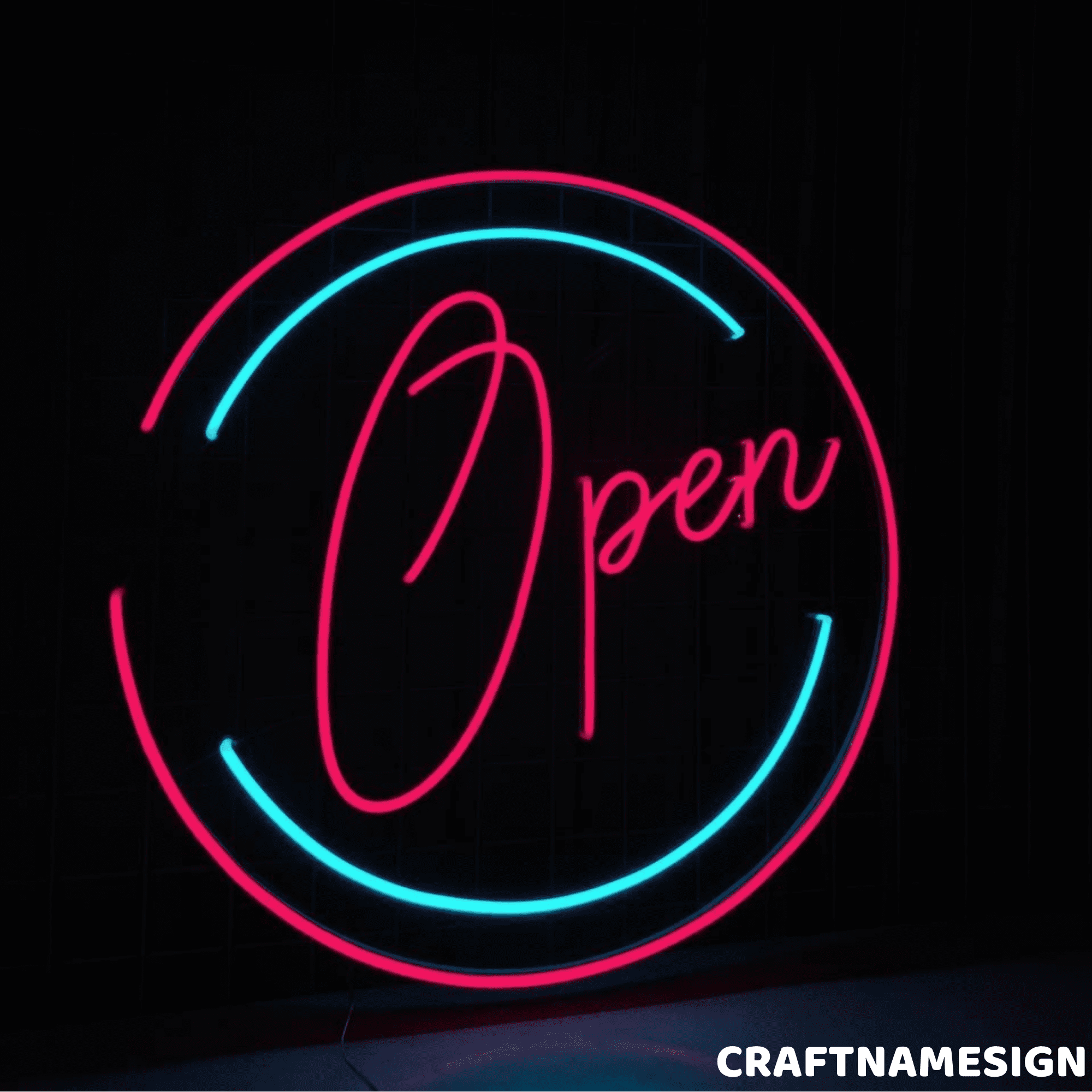 Craftnamesign Open Sign Logo Neon Light For Business, Welcome Sign For Store Wall Sign