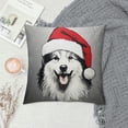 thumbnail image 2 of GOSMITH  Funny Santa Samoyed Christmas mom Dog Throw Pillow Multicolor, 2 of 5