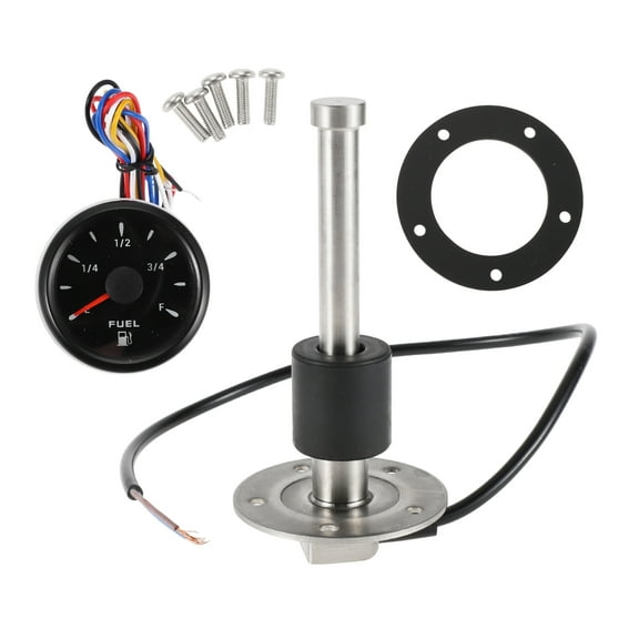Unique Bargains 5.12" Fuel Sending Unit and Gauge Kit Boat Fuel Sending Unit Marine Fuel Sender Unit Metal 1 Set 0-190 Ohm