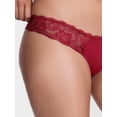 thumbnail image 5 of Joyspun Women's Microfiber and Lace Thong Panties, 3-pack, Sizes to 3XL, 5 of 9